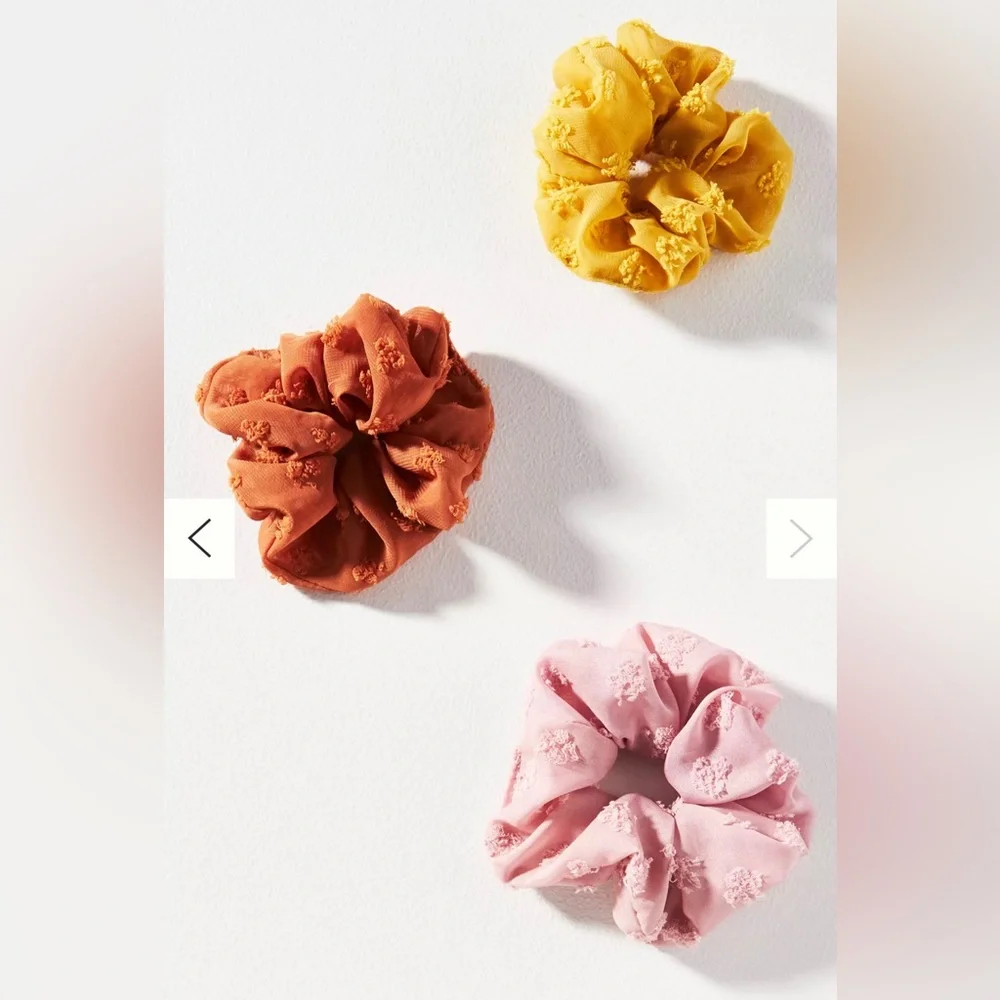 Set of Three Floral Scrunchies by Anthropologie - Picture 2 of 2